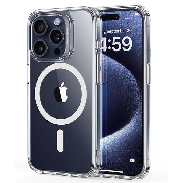 Magnetisk Precision och Totalt Skydd för iPhone 16 Pro Max Genomskinlig