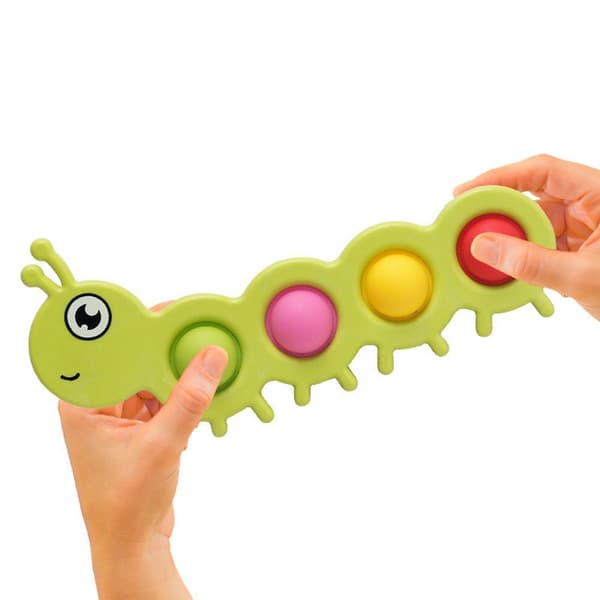Färgglad Fidget Toy Simple Dimple Pop It Larv
