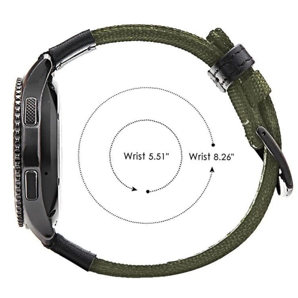 Stilfuldt nylon armbånd - Samsung Galaxy Watch S3 Frontier Khaki 22mm