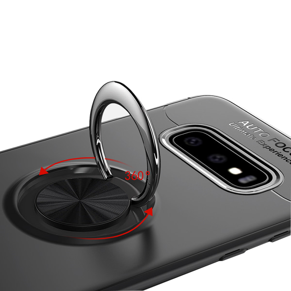 Samsung Galaxy S10e - Autofokus-cover med ringholder Svart/Blå
