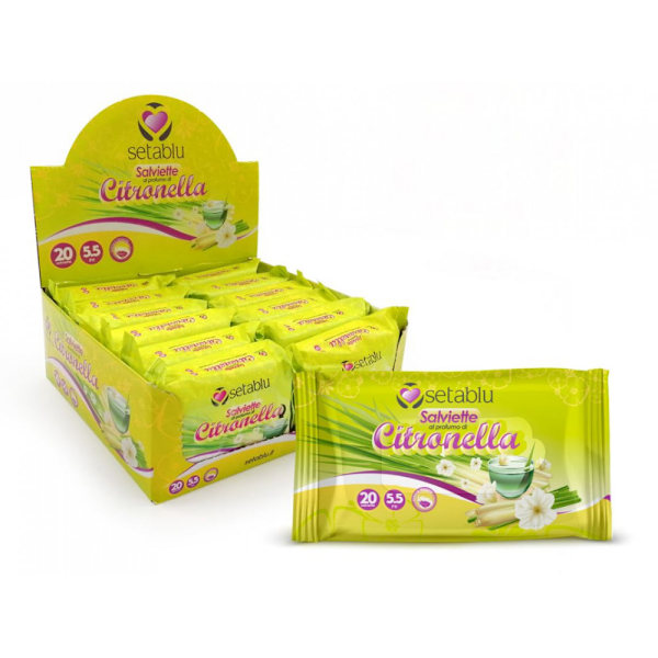 2-pack (2x20 wipes) Citronella Myggavvisande Våtservetter