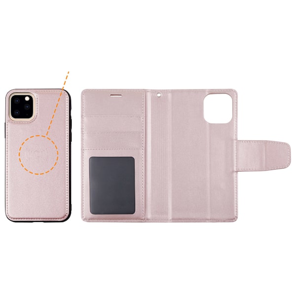 Exklusivt Dubbelfunktion Plånboksfodral - iPhone 11 Pro Max Roséguld