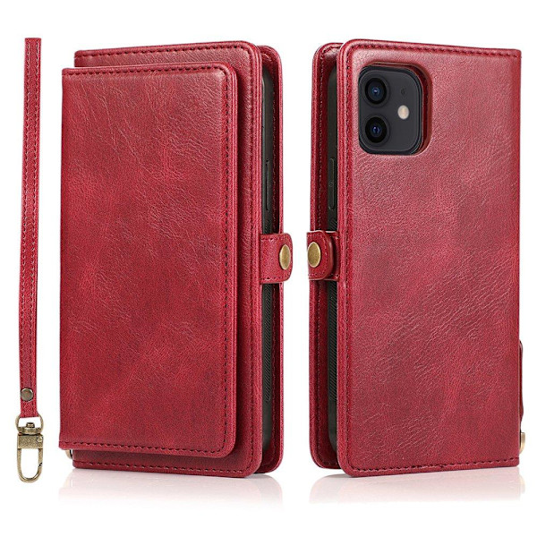 Kätevä 2-in-1 lompakkokotelo - iPhone 12 Röd