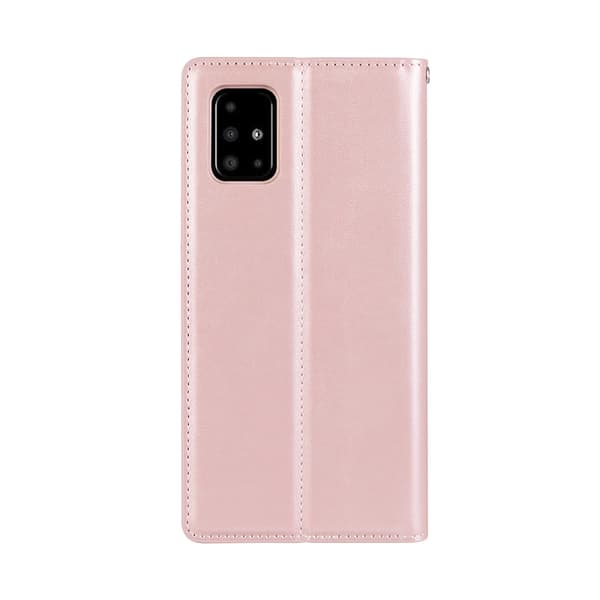 Smooth Wallet Case (HANMAN) - Samsung Galaxy A51 Rosaröd