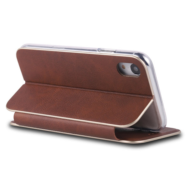 iPhone XS MAX - Skyddande Robust Plånboksfodral Brun