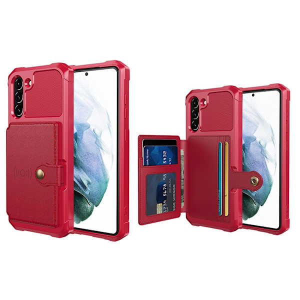 Smart og praktisk cover med kortholder - Samsung Galaxy S21 FE Svart
