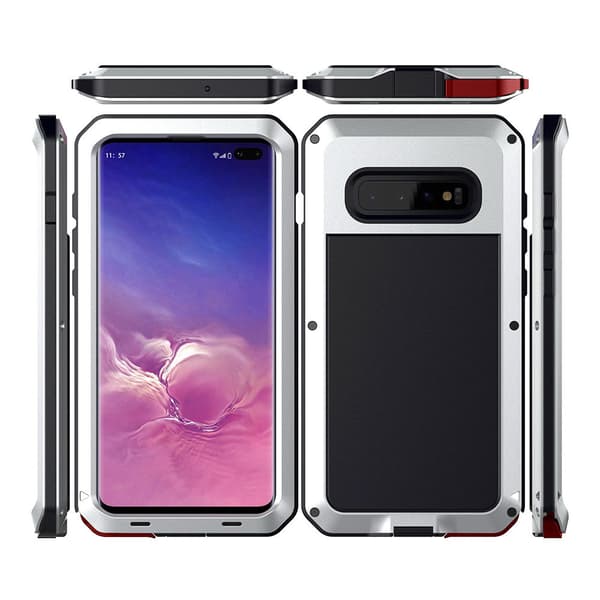Samsung Galaxy S10 Plus - Skyddande Skal i Aluminium Silver