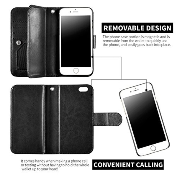 iPhone 6/6S Plus - Stilrent Plånboksfodral i Läder från LEMAN Roséguld