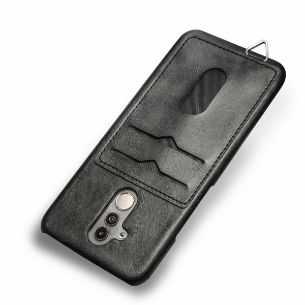 Stilfuldt cover med kortholder (LEMAN) - Huawei Mate 20 Lite Mörkbrun