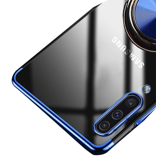 Praktiskt Silikonskal Ringhållare - Samsung Galaxy A50 Svart