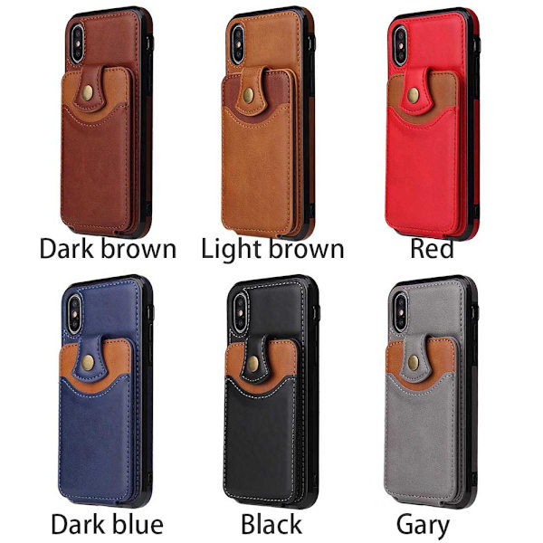 iPhone XR - Effektfullt Smidigt Skal med Korthållare Grå