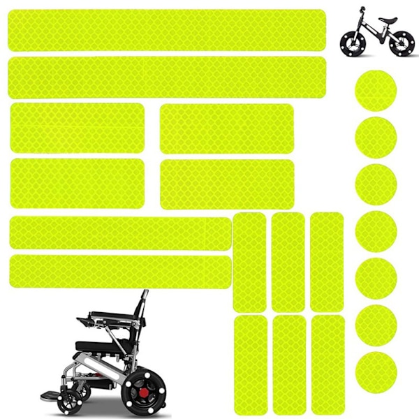 Smidigt 21-Pack Reflex Remsor i Olika Former Gul