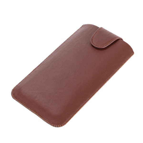 Glat mobiltaske til bælte (PU-læder) Brun 5.5