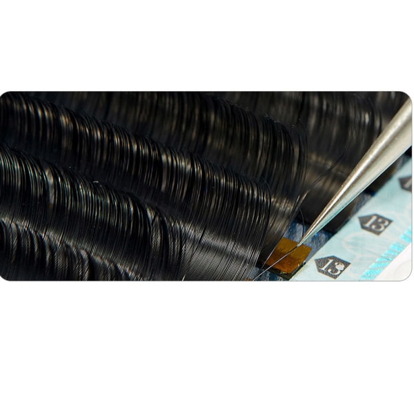 Elegante falske øjenvipper i silke (Yelix Premium) Svart D0.05 10mm