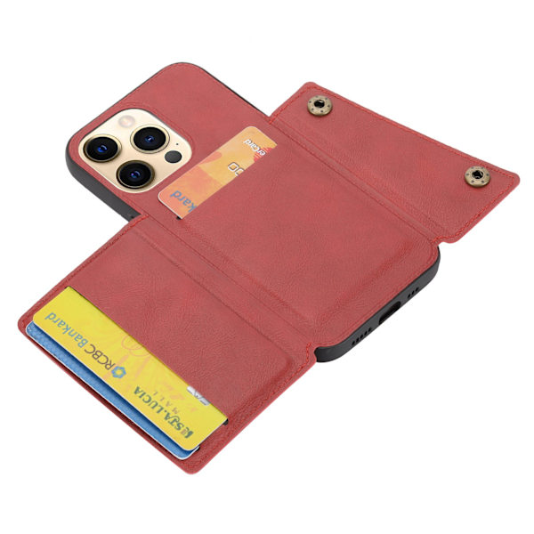 Glat cover med kortrum - iPhone 14 Pro Röd
