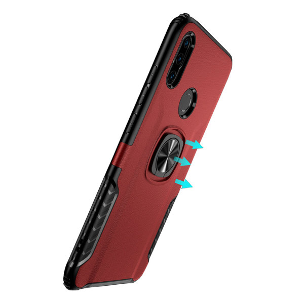 Huawei P30 Lite - Ainutlaatuinen kansi sormustelineellä (LEMAN) Mörkblå