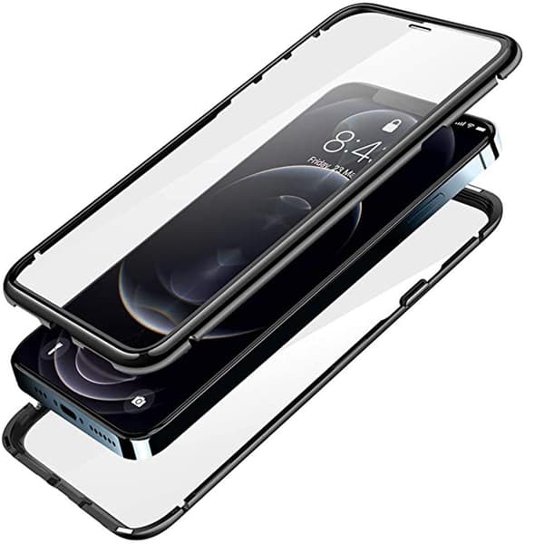 Praktisk magnetisk dobbeltskal - iPhone 12 Svart