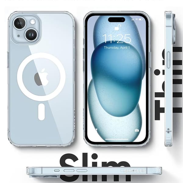 iPhone 15 - Skyddande Magnetiskt Skal Genomskinlig