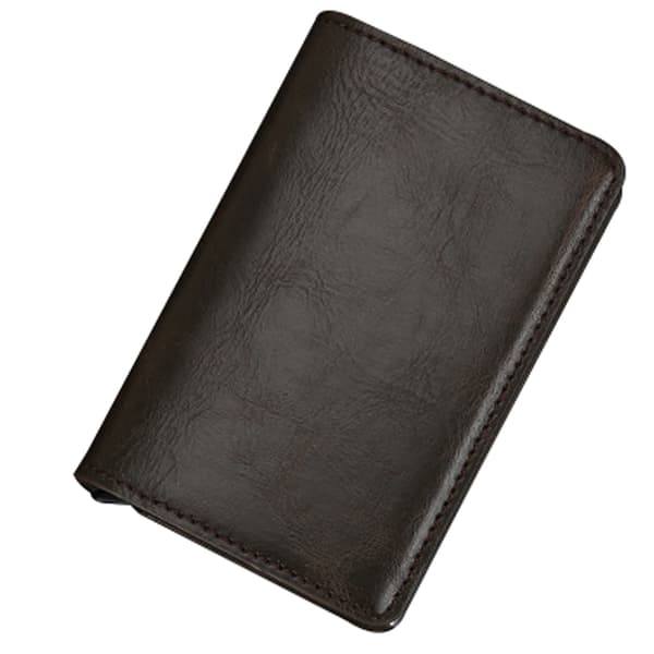 Kortholder ROYBEN (RFID & NFC beskyttelse) Aluminium/PU-læder Brun