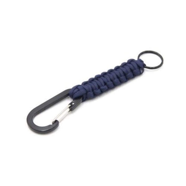 Paracord Overlevelses-Nøglering med Karabinhage Kamouflage Grön