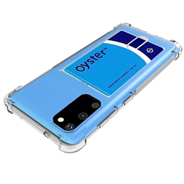 Sileä suojakuori korttitelineellä - Samsung Galaxy S20 Transparent/Genomskinlig