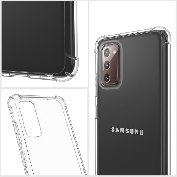 Samsung Galaxy Note 20 - Iskunkestävä silikonikuori Transparent/Genomskinlig