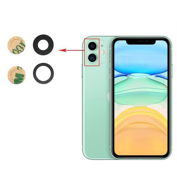 3-PACK Bakre Kamerafälglins Reservdel iPhone 11 Transparent