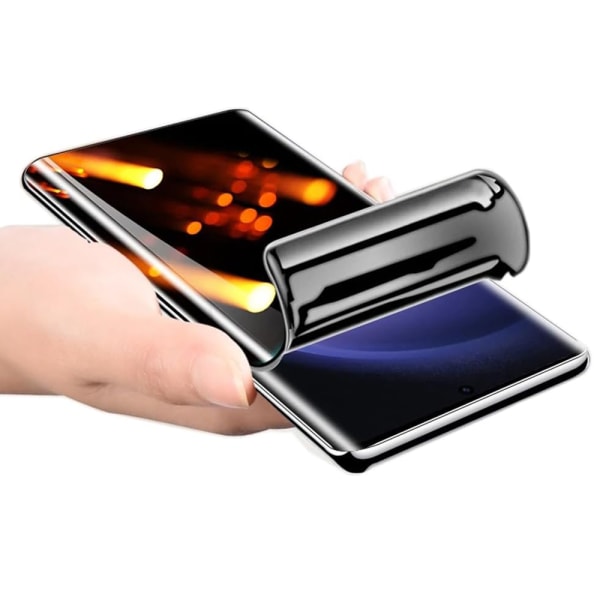 Samsung Galaxy S24 Plus Integritetsskyddande Hydrogel Mjuk skärmskydd Transparent, Svart Ram
