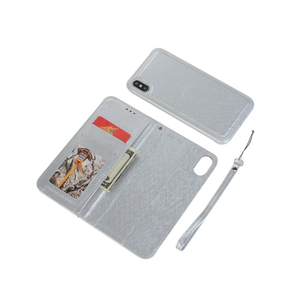 iPhone XR - Praktisk Smart Wallet Cover (FLOVEME) Silver
