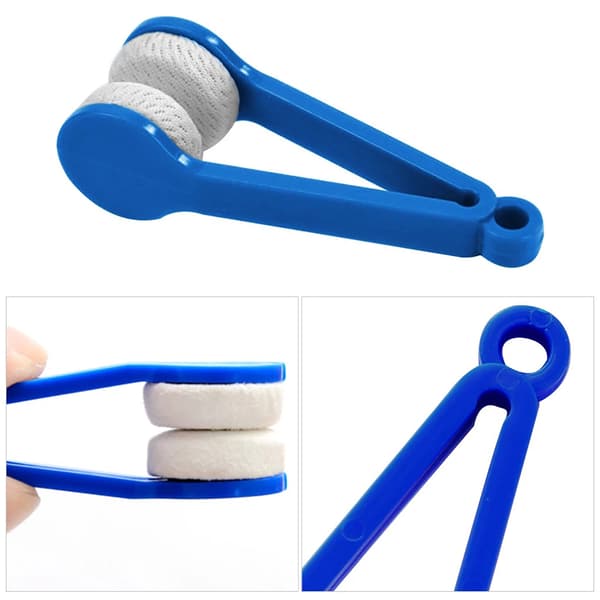 Smidig Mikrofiber Glasögon Rengöringsborste Röd