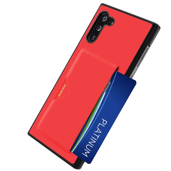 Sileä kansi korttitelineellä - Samsung Galaxy Note10 Röd