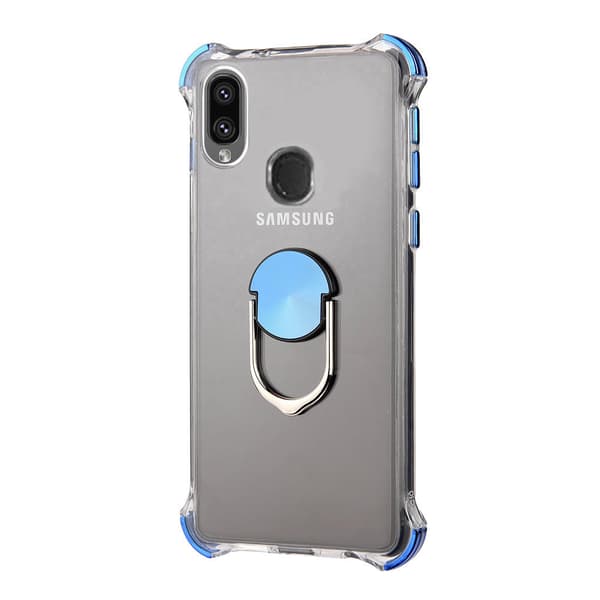 Robust Silikonskal med Ringhållare - Samsung Galaxy A40 Röd Röd