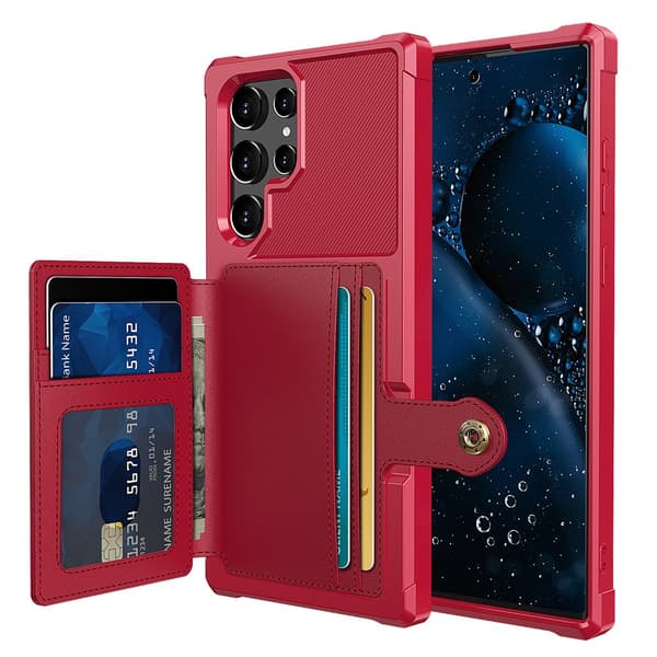 Samsung Galaxy S23 Ultra - Skal Kortfack Roséguld