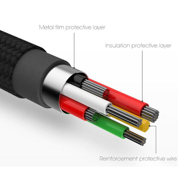 Slitstark Snabbladdnings-Kabel (Lightning) av BASEUS Röd