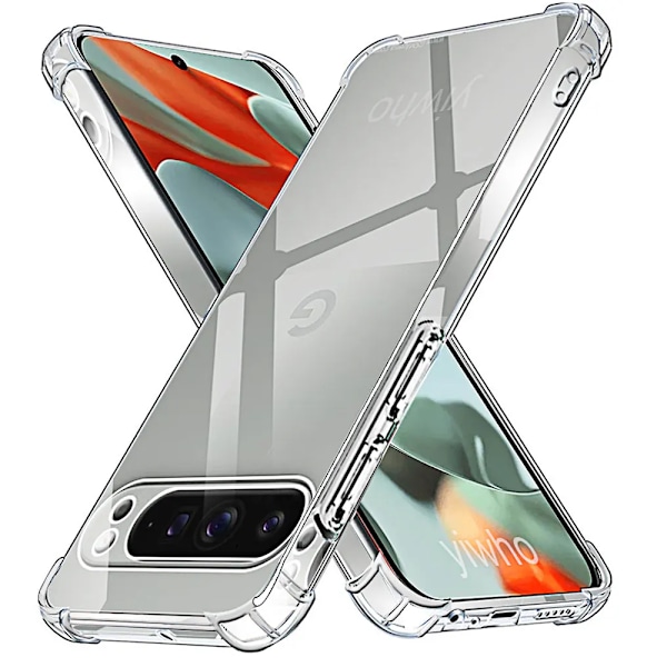 Google Pixel 9 Pro - Slitstarkt Transparent Silikon Skydd Clear