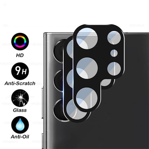2-PACK Kameralinssi suoja 2.5D HD Samsung Galaxy S22 Ultra Transparent