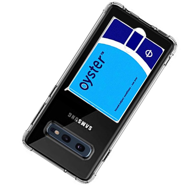 Samsung Galaxy S10E - Kraftfullt Stöttåligt Skal med Kortfack Transparent/Genomskinlig