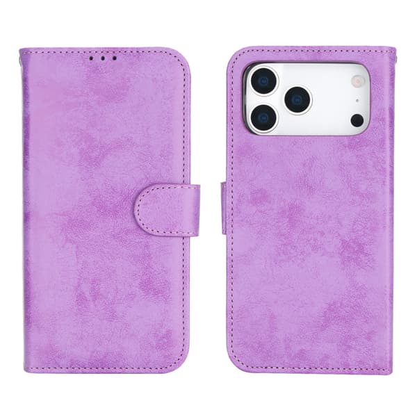 iPhone 17 Pro Max Plånboksfodral med Skalfunktion & Magnet  LEMAN Lila