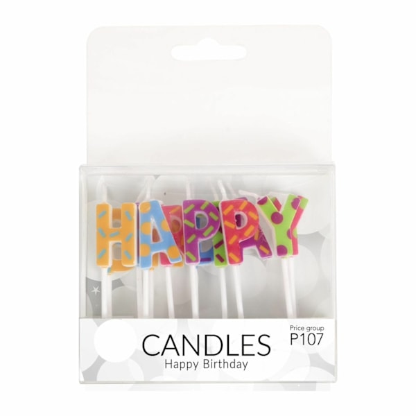 Tårtljus "Happy Bday" Svart