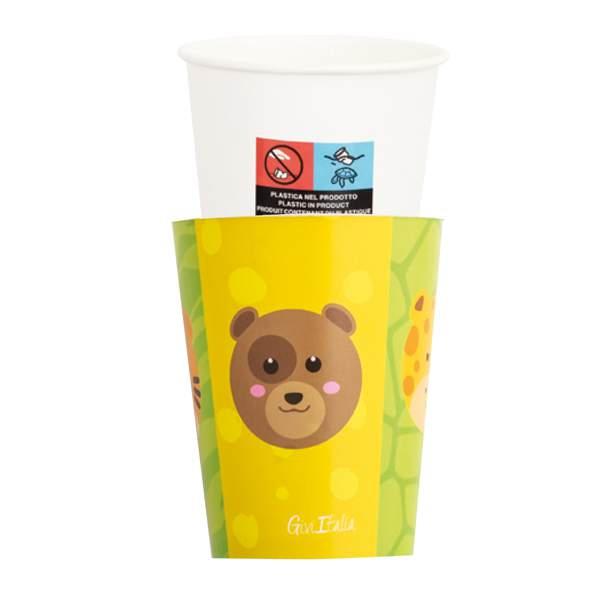 Pappersmugg Zoo Party 250ml 8-pack Flerfärgad
