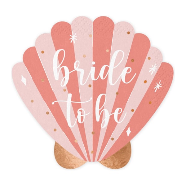 Pappersservett Snäcka Bride To Be 20-pack Rosa