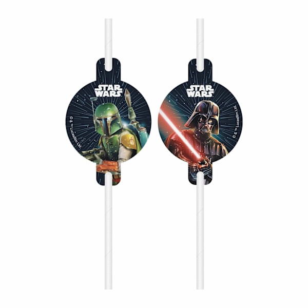 Papperssugrör Darth Vader Star Wars 4-pack Röd
