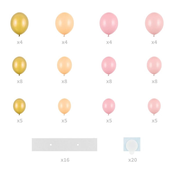 Ballongbåge Hjärta Mix 160cm Rosa
