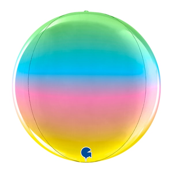 Folieballong Regnbåge Globe 28cm Flerfärgad