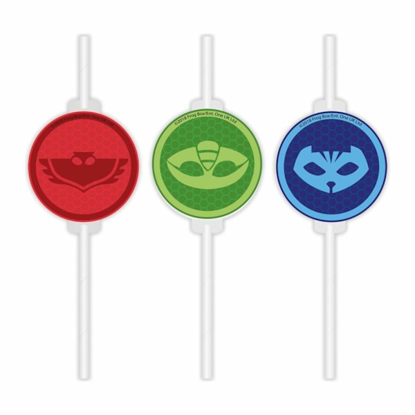 Papperssugrör Pyjamashjältarna 4-pack Flerfärgad