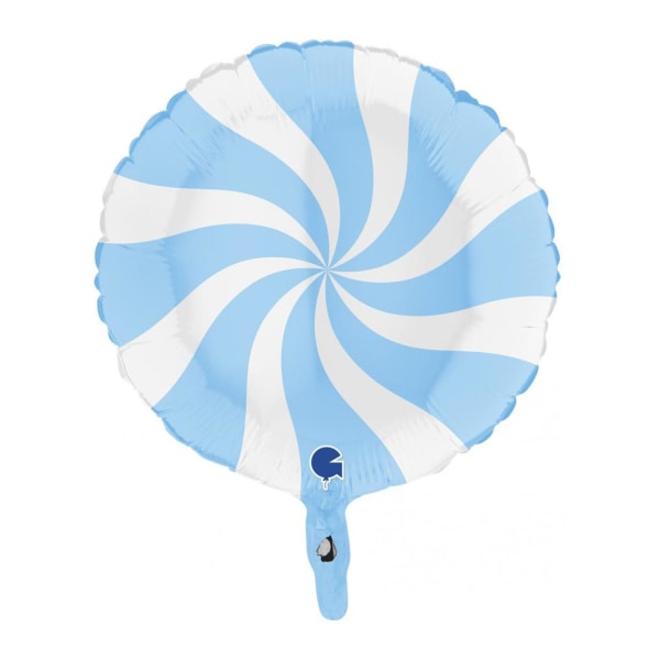 Folieballong Swirly Blå / Vit 45cm Blå