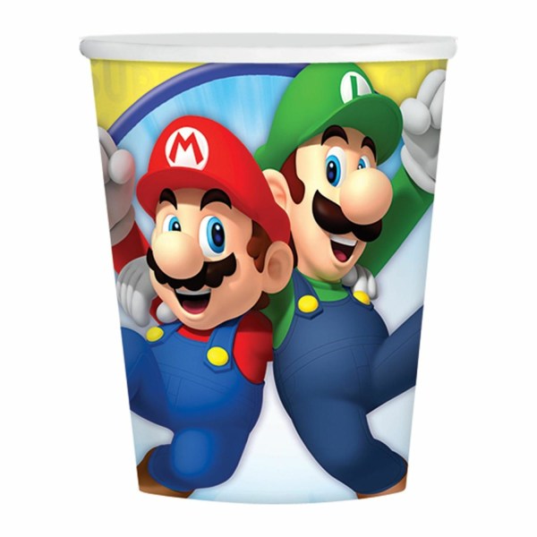 Pappersmugg Super Mario 8-pack Flerfärgad