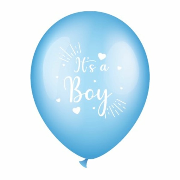 Latexballong 12" "It´s a boy" Blå 6-pack Blå
