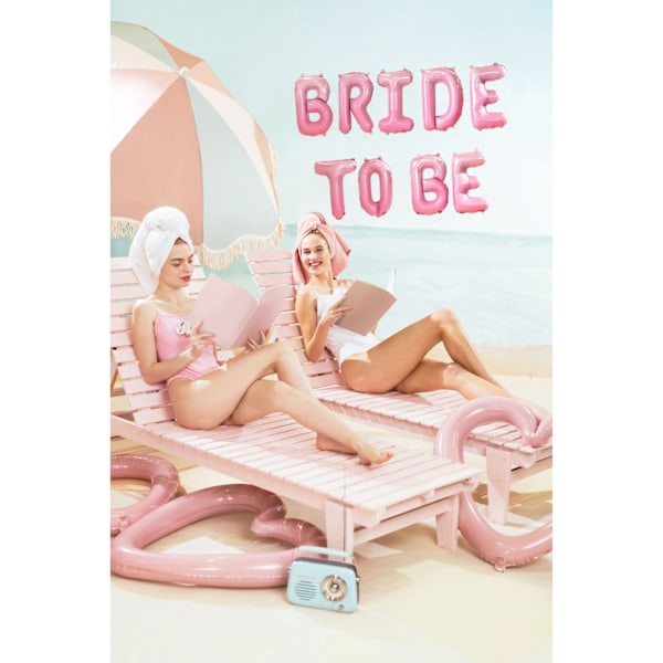 Folieballong "Bride To Be" Text 350x45cm Rosa