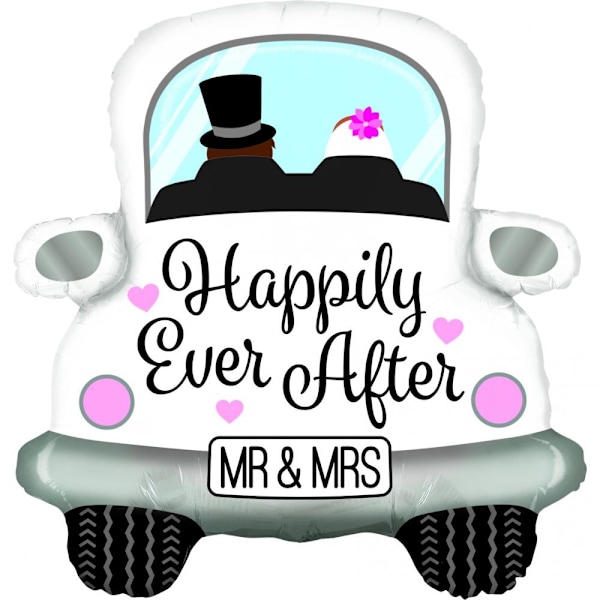 Folieballong "Happily Ever After" Bil 79cm Flerfärgad